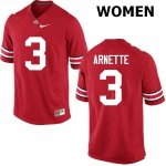 Women's Ohio State Buckeyes #3 Damon Arnette Red Nike NCAA College Football Jersey Outlet XEH0144PC
